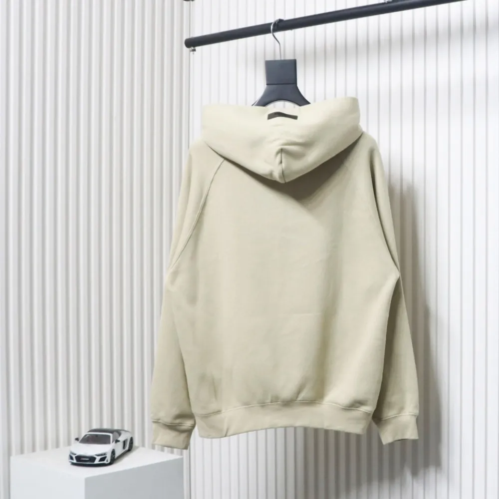 Fear of God Essential Double Line Flocked 77 Print Hooded Hoodie