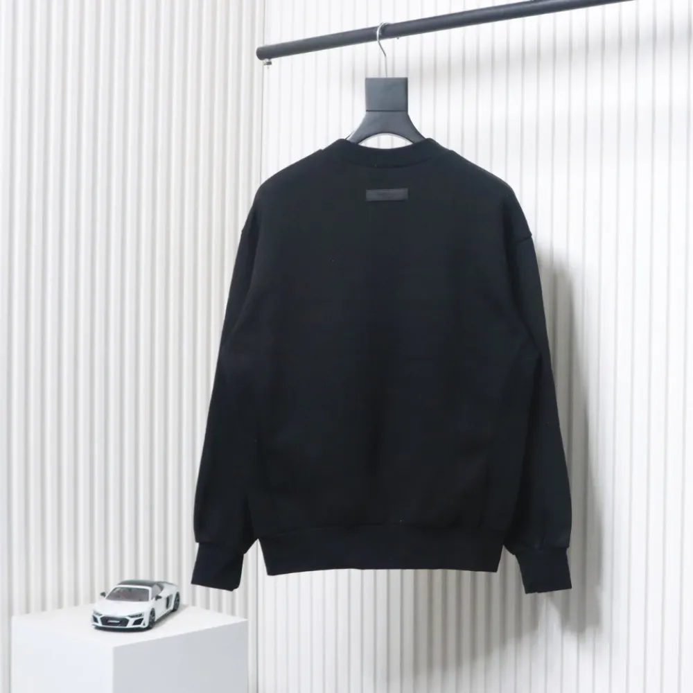 Fear of God Essential Double Stitch Three Row Silicone Lettering Crew Neck Hoodie