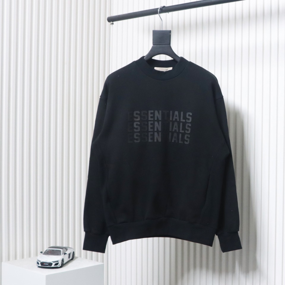 Fear of God Essential Double Stitch Three Row Silicone Lettering Crew Neck Hoodie