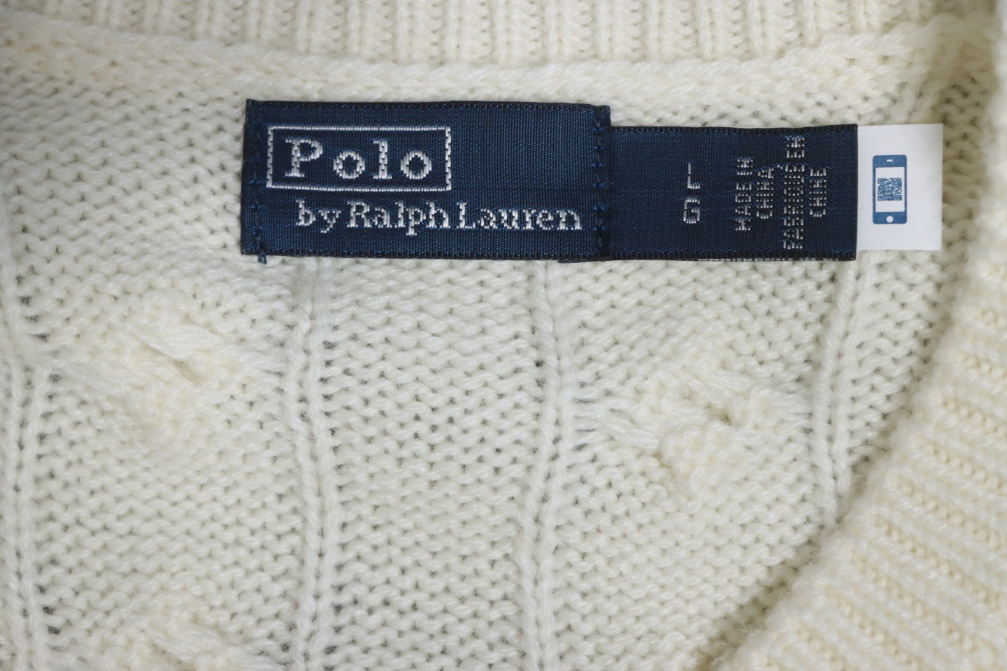 Ralph Lauren Cable Wool Vintage Cable Knit Cardigan (Women's) Beige