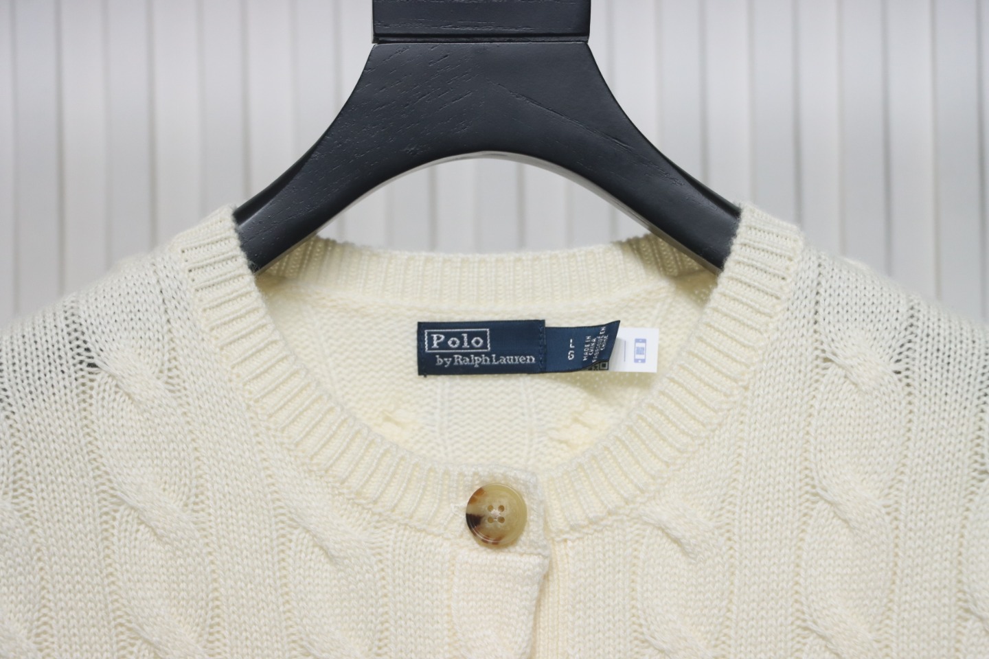 Ralph Lauren Cable Wool Vintage Cable Knit Cardigan (Women's) Beige