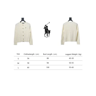 Ralph Lauren Cable Wool Vintage Cable Knit Cardigan (Women's) Beige 02