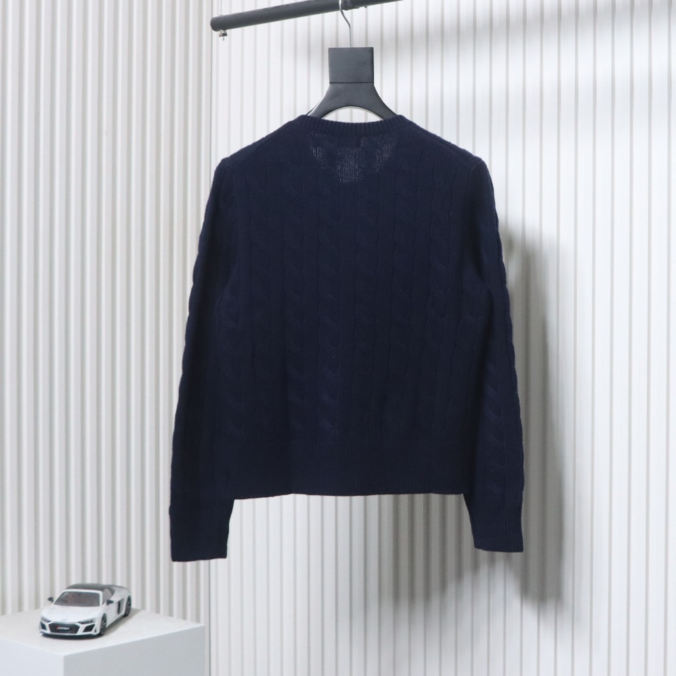 Ralph Lauren Cable Wool Vintage Cable Knit Cardigan (Women's) Blue