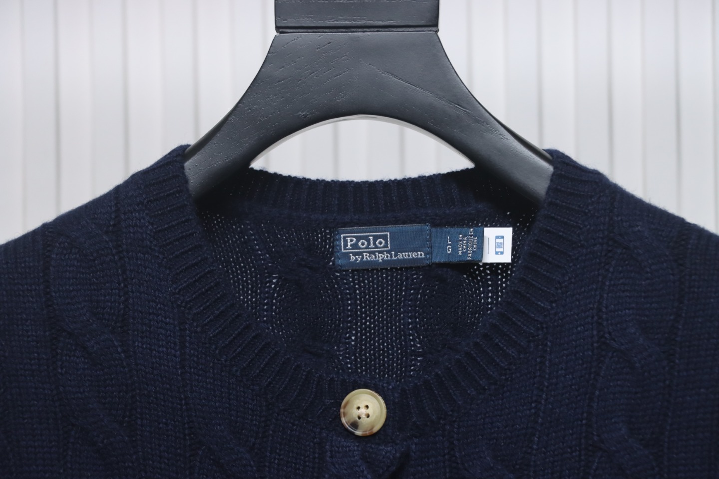 Ralph Lauren Cable Wool Vintage Cable Knit Cardigan (Women's) Blue