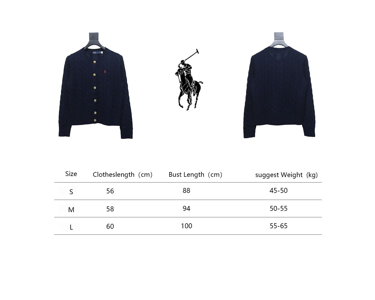 Ralph Lauren Cable Wool Vintage Cable Knit Cardigan (Women's) Blue