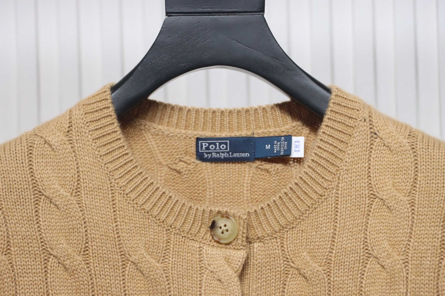Ralph Lauren Cable Wool Vintage Cable Knit Cardigan (Women's) Brown