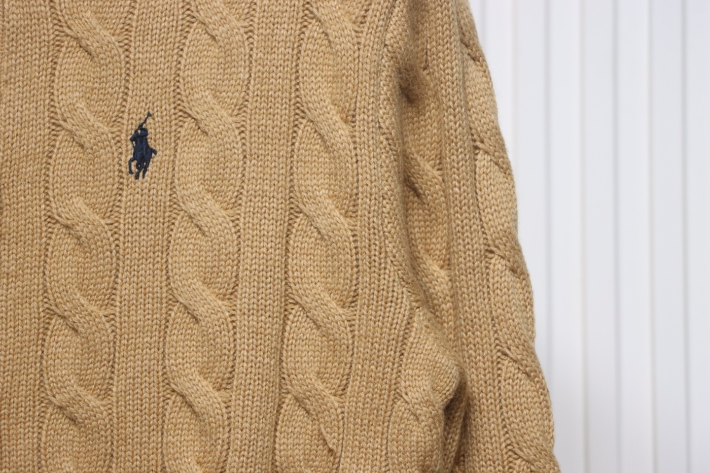 Ralph Lauren Cable Wool Vintage Cable Knit Cardigan (Women's) Brown