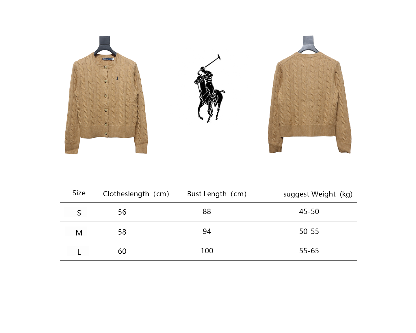 Ralph Lauren Cable Wool Vintage Cable Knit Cardigan (Women's) Brown
