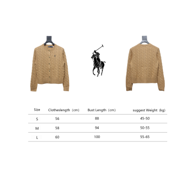 Ralph Lauren Cable Wool Vintage Cable Knit Cardigan (Women's) Brown 02