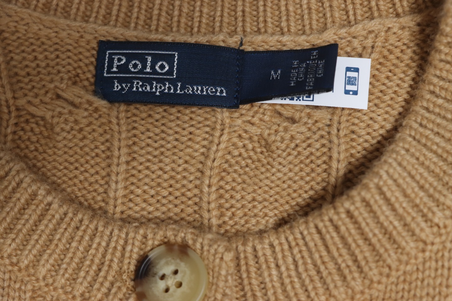 Ralph Lauren Cable Wool Vintage Cable Knit Cardigan (Women's) Brown