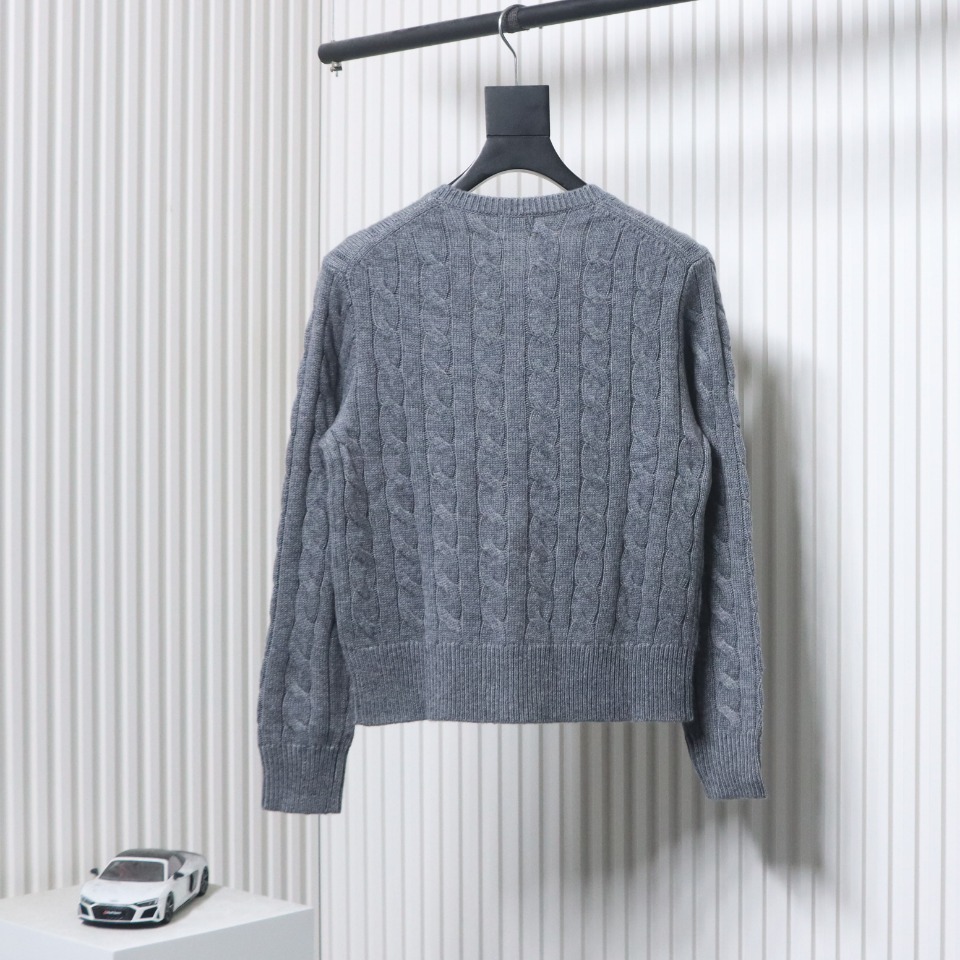 Ralph Lauren Cable Wool Vintage Cable Knit Cardigan (Women's) Grey