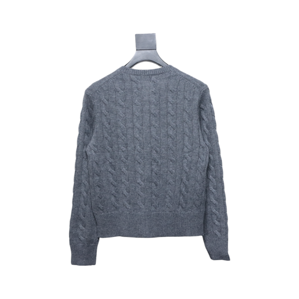 Ralph Lauren Cable Wool Vintage Cable Knit Cardigan (Women's) Grey