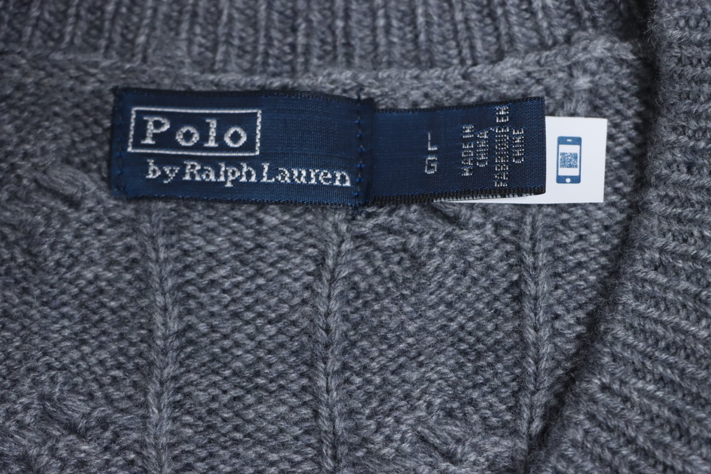 Ralph Lauren Cable Wool Vintage Cable Knit Cardigan (Women's) Grey