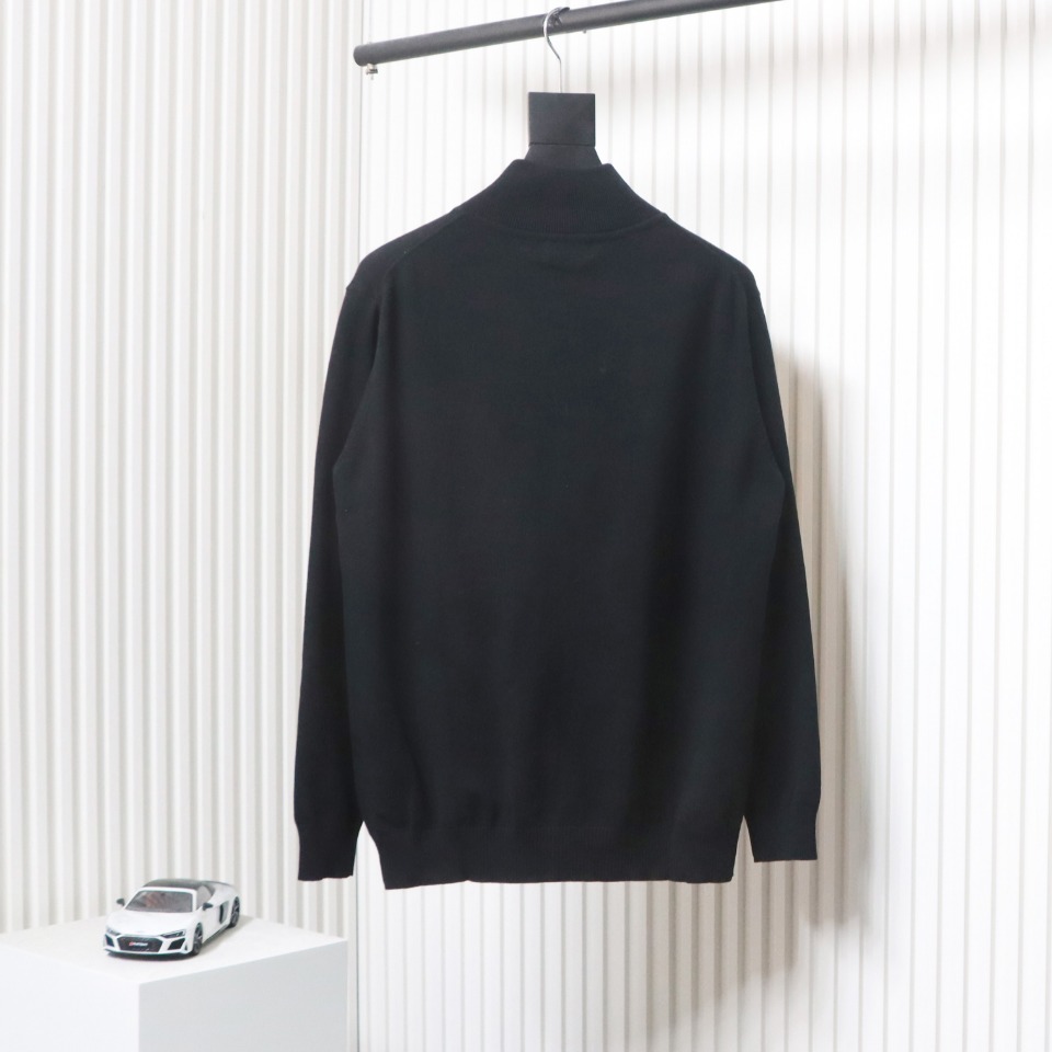 Ralph Lauren Classic Warhorse Logo Embroidered Knitted Cardigan Jacket Black