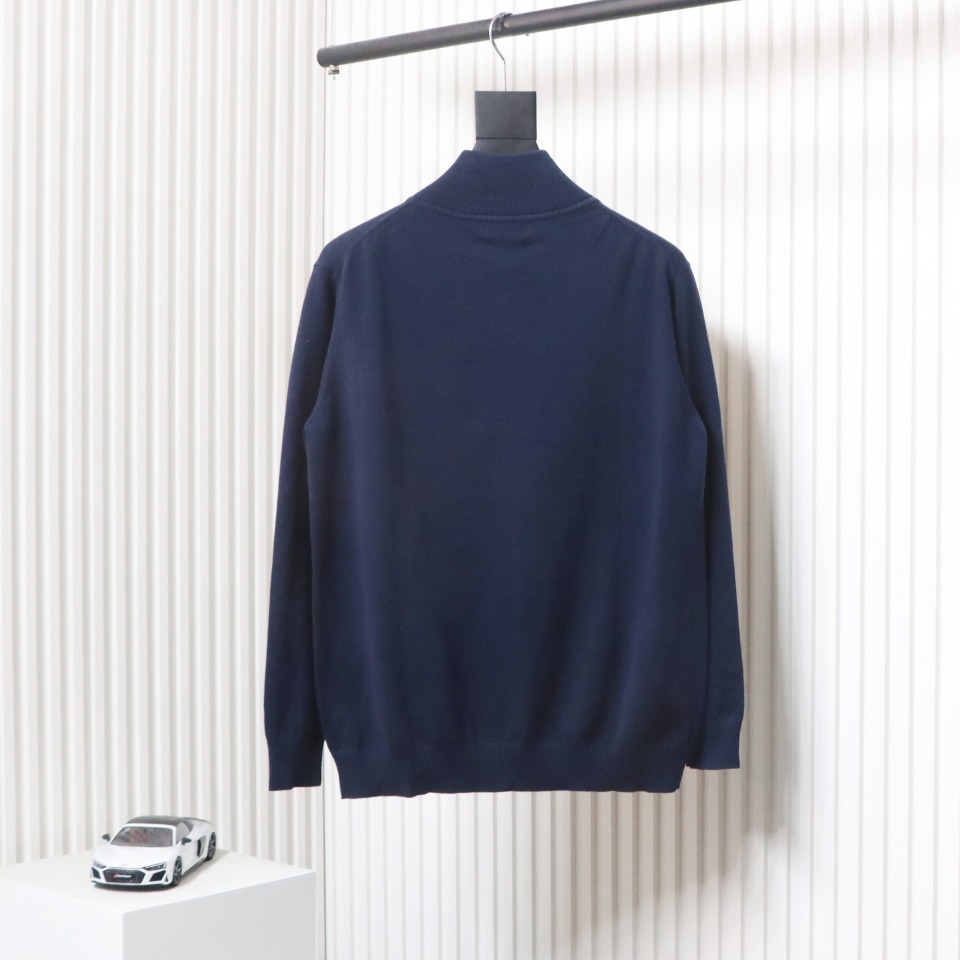 Ralph Lauren Classic Warhorse Logo Embroidered Knitted Cardigan Jacket Blue