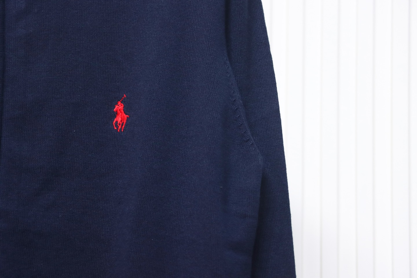 Ralph Lauren Classic Warhorse Logo Embroidered Knitted Cardigan Jacket Blue