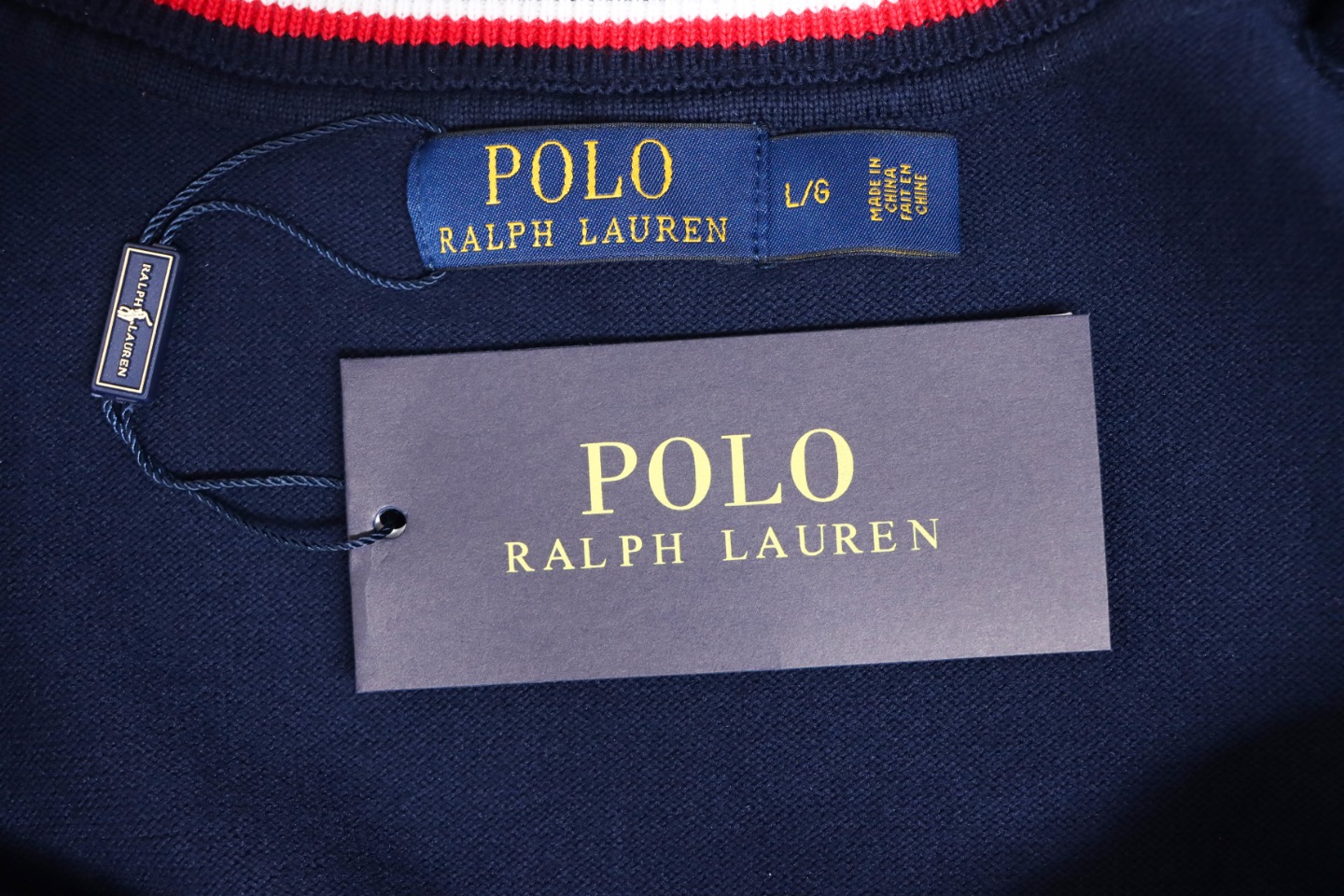 Ralph Lauren Classic Warhorse Logo Embroidered Knitted Cardigan Jacket Blue