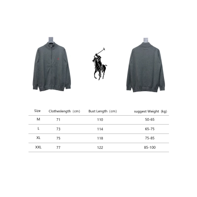 Ralph Lauren Classic Warhorse Logo Embroidered Knitted Cardigan Jacket Grey 02