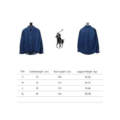Ralph Lauren Classic Warhorse Logo Embroidered Long Sleeve Denim Shirt Jacket 02