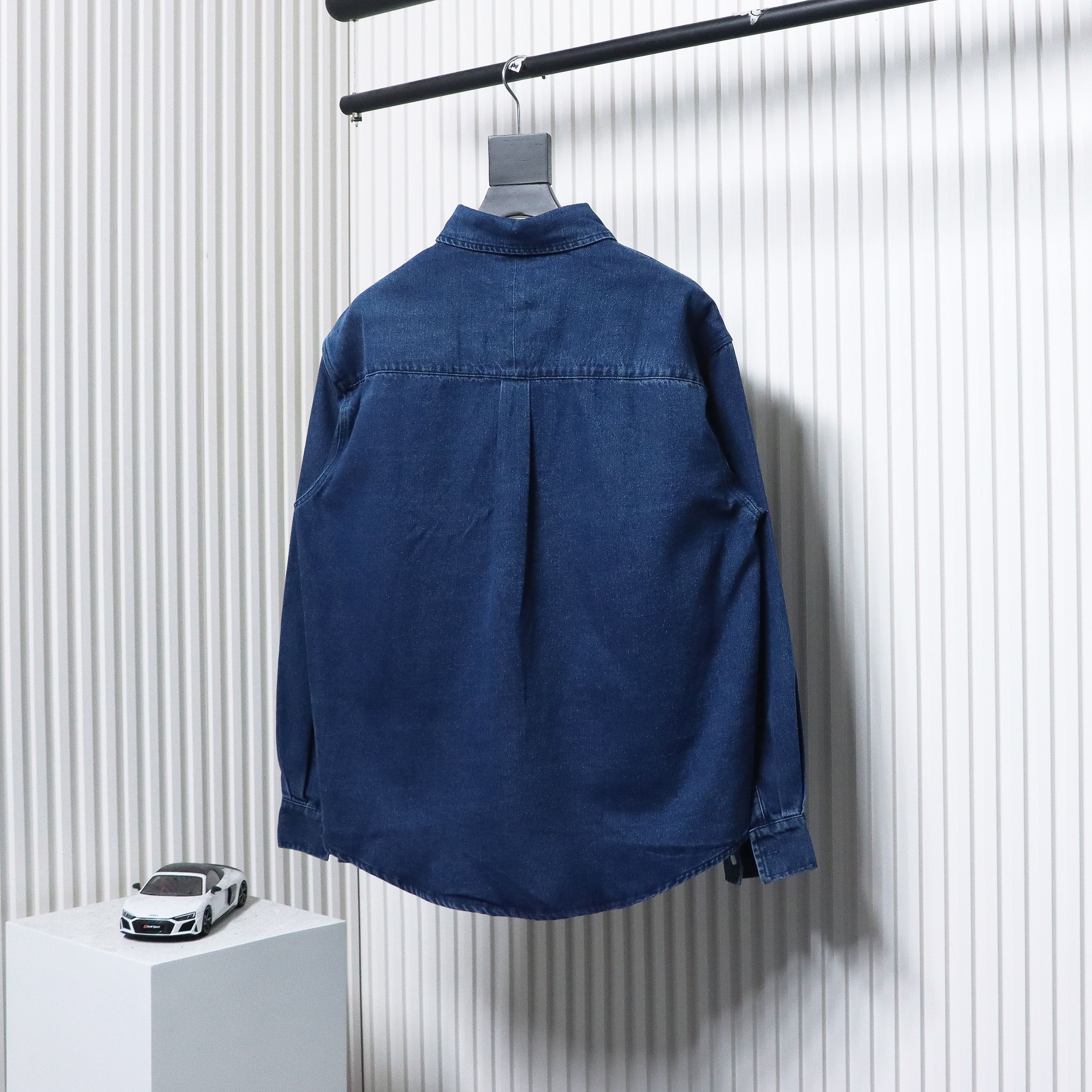 Ralph Lauren Classic Warhorse Logo Embroidered Long Sleeve Denim Shirt Jacket