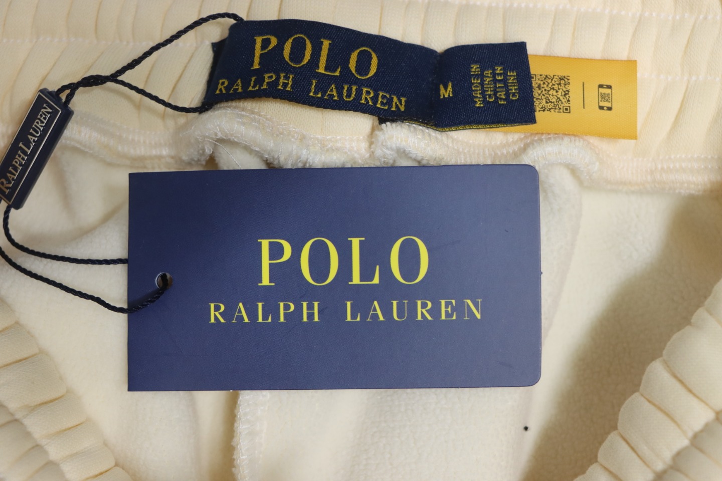 Ralph Lauren Embroidered Logo Half Zip Brushed Sweatpants Beige