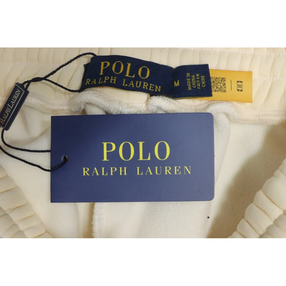 Ralph Lauren Embroidered Logo Half Zip Brushed Sweatpants Beige