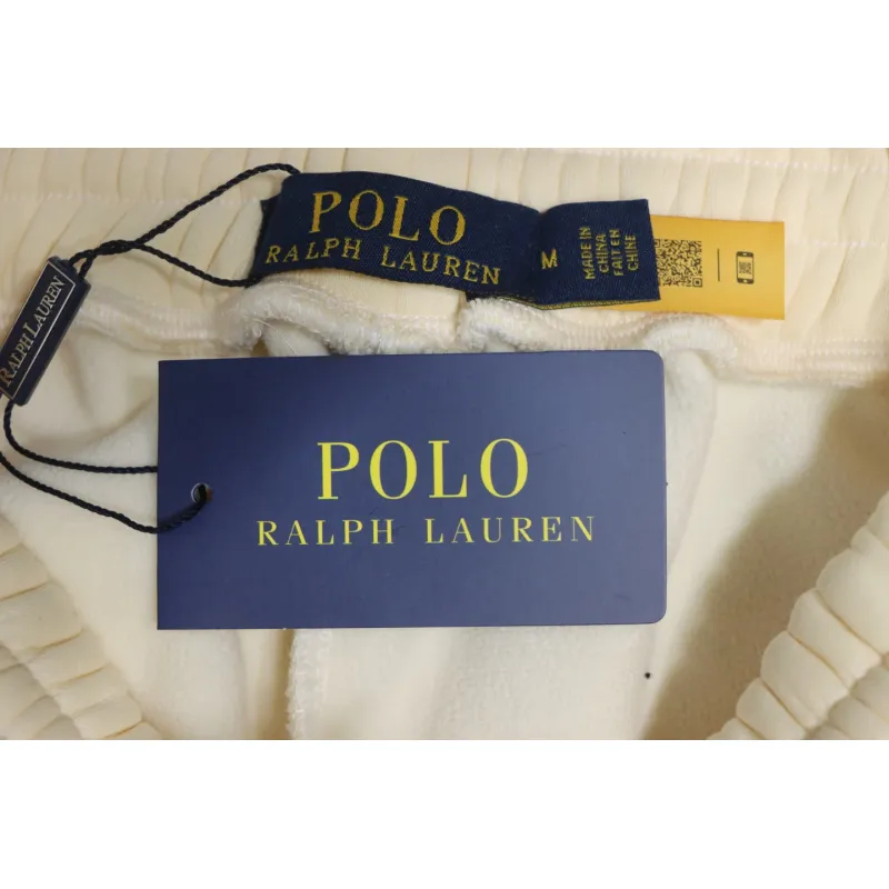 Ralph Lauren Embroidered Logo Half Zip Brushed Sweatpants Beige