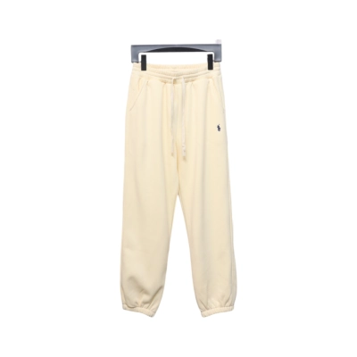 Ralph Lauren Embroidered Logo Half Zip Brushed Sweatpants Beige 01