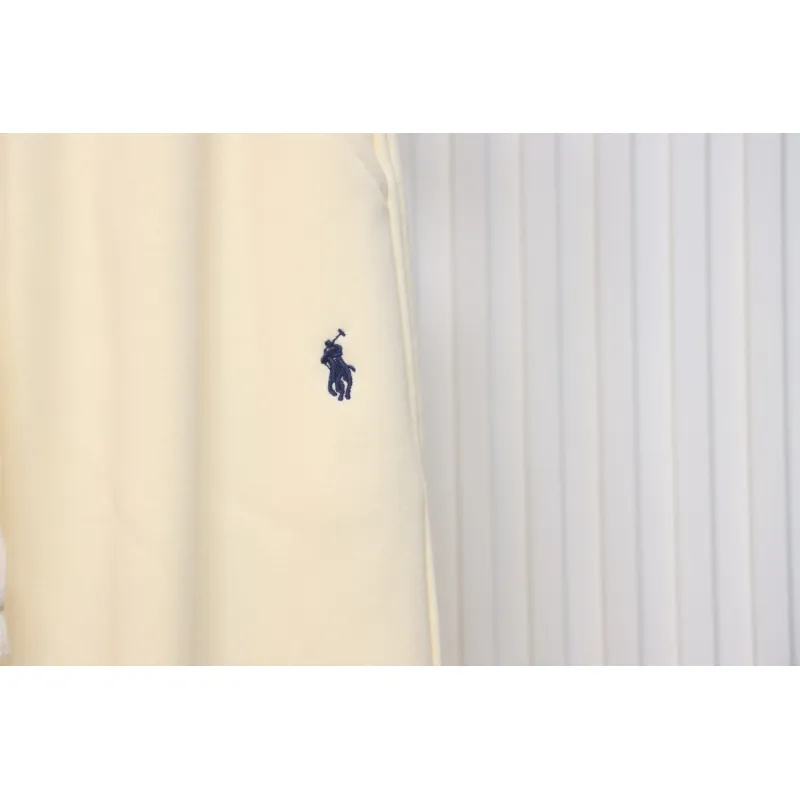 Ralph Lauren Embroidered Logo Half Zip Brushed Sweatpants Beige