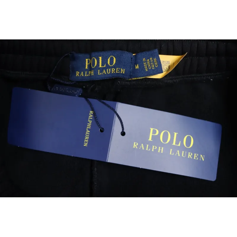 Ralph Lauren Embroidered Logo Half Zip Brushed Sweatpants Black