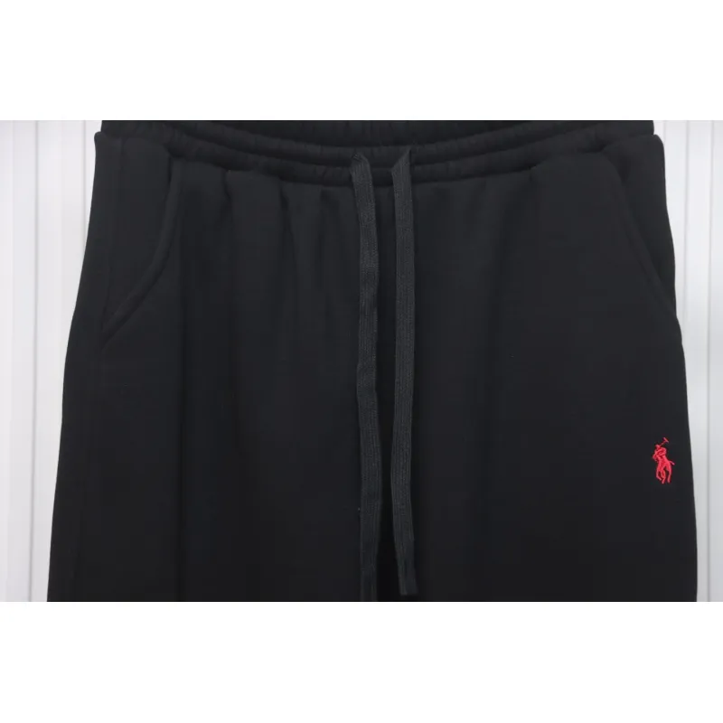 Ralph Lauren Embroidered Logo Half Zip Brushed Sweatpants Black