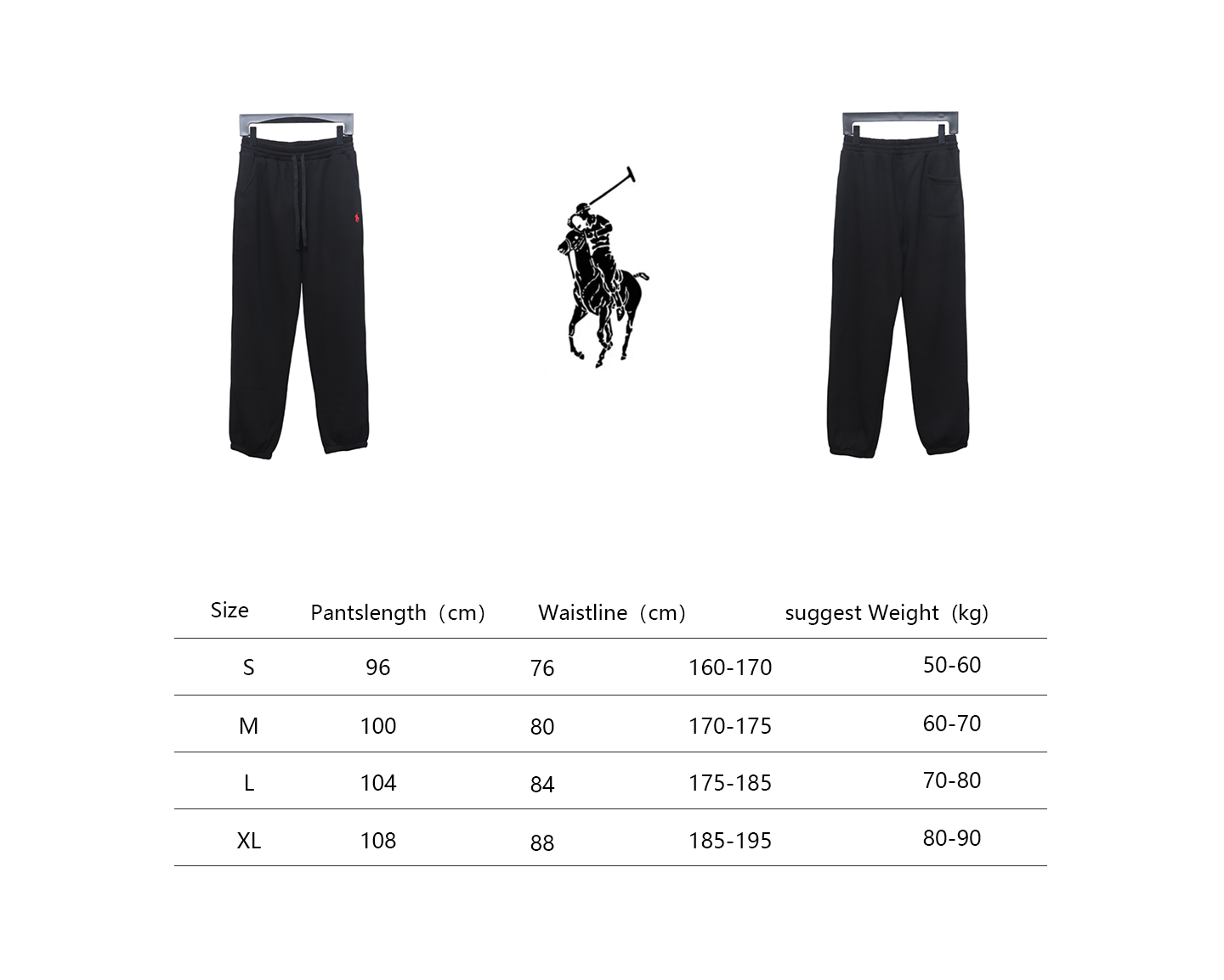 Ralph Lauren Embroidered Logo Half Zip Brushed Sweatpants Black