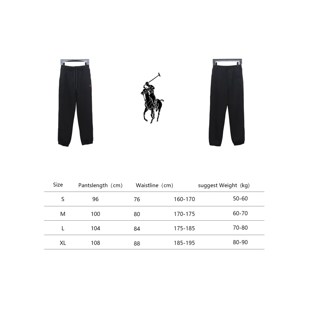 Ralph Lauren Embroidered Logo Half Zip Brushed Sweatpants Black