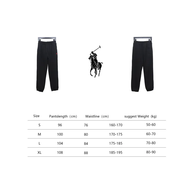 Ralph Lauren Embroidered Logo Half Zip Brushed Sweatpants Black