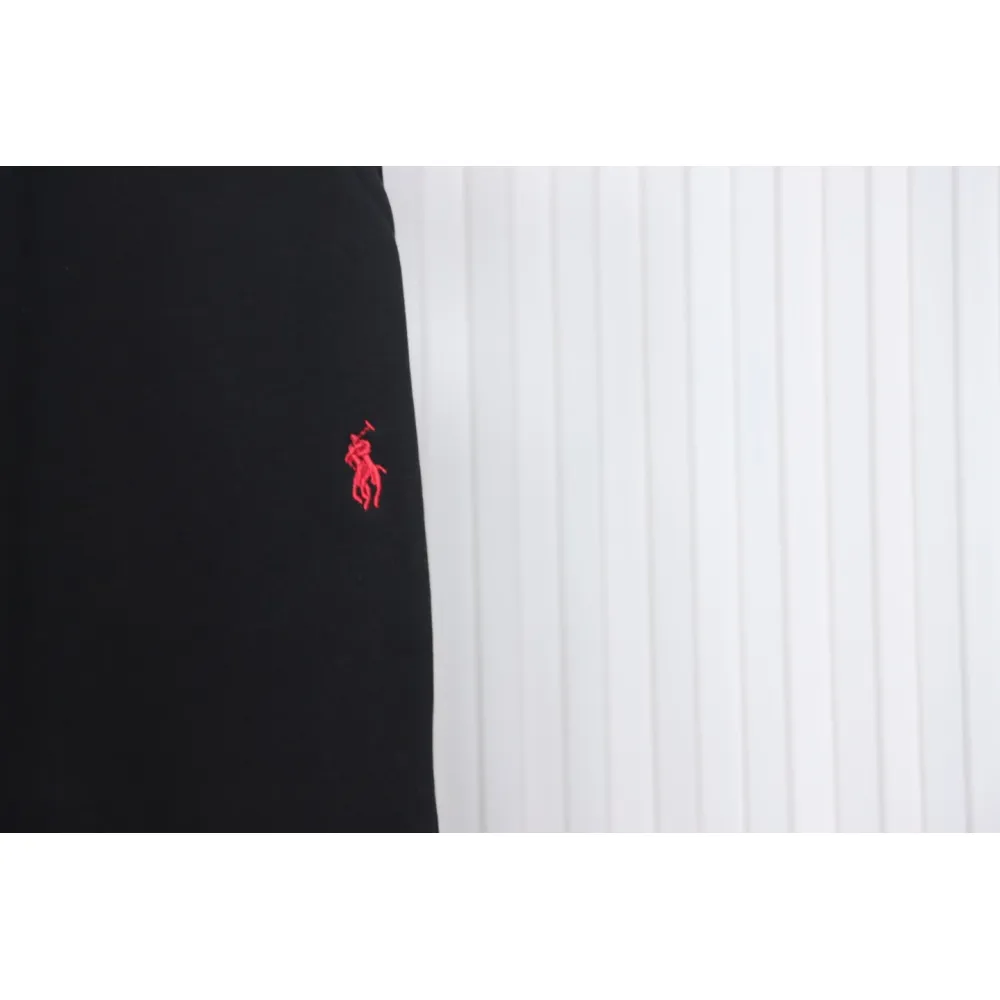 Ralph Lauren Embroidered Logo Half Zip Brushed Sweatpants Black