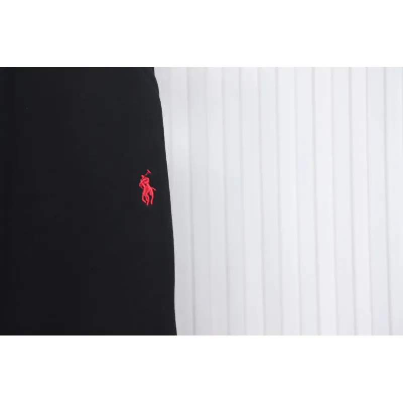 Ralph Lauren Embroidered Logo Half Zip Brushed Sweatpants Black