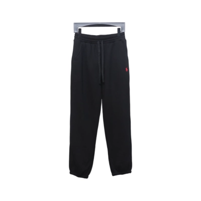 Ralph Lauren Embroidered Logo Half Zip Brushed Sweatpants Black 01