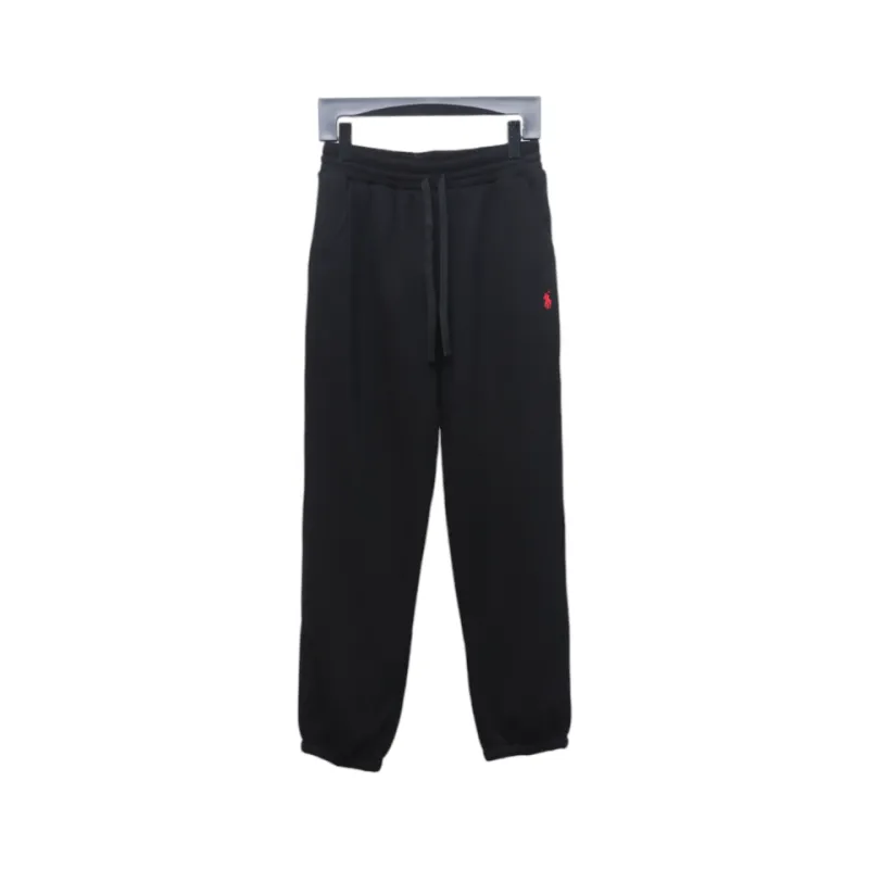 Ralph Lauren Embroidered Logo Half Zip Brushed Sweatpants Black