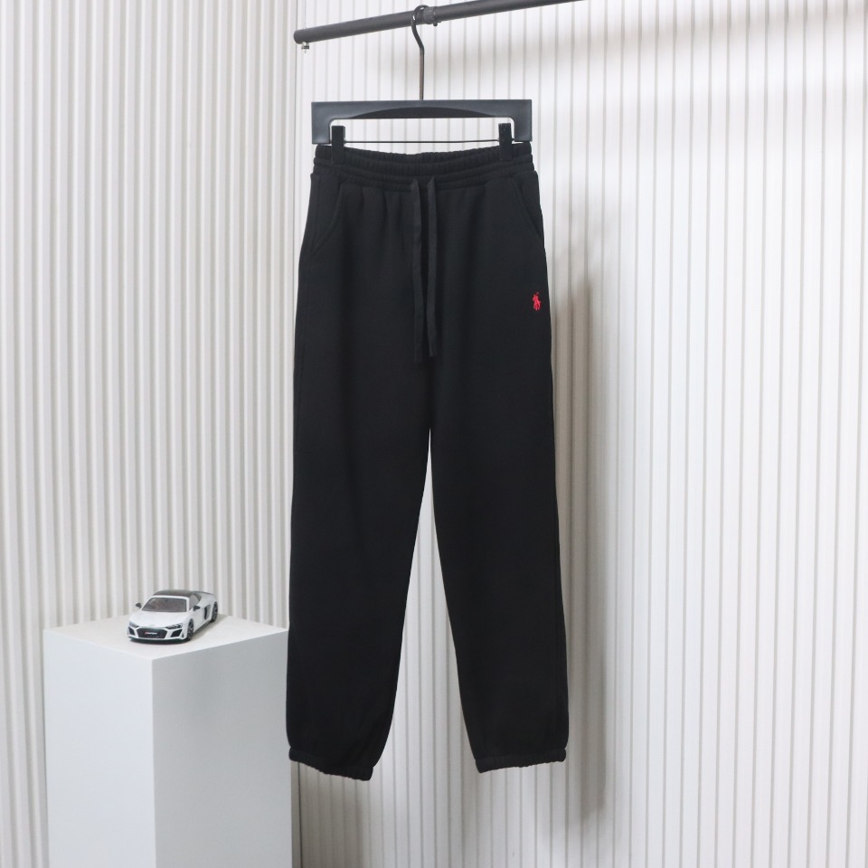 Ralph Lauren Embroidered Logo Half Zip Brushed Sweatpants Black