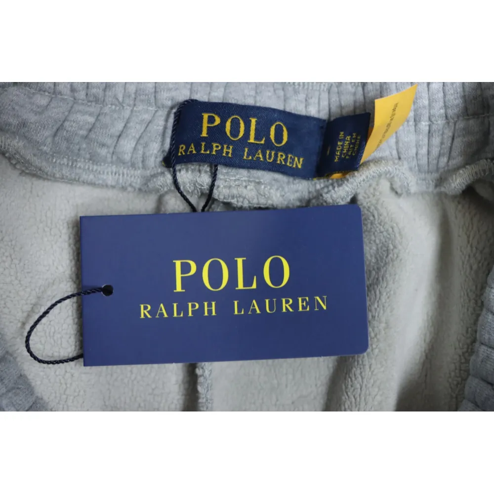 Ralph Lauren Embroidered Logo Half Zip Brushed Sweatpants Grey