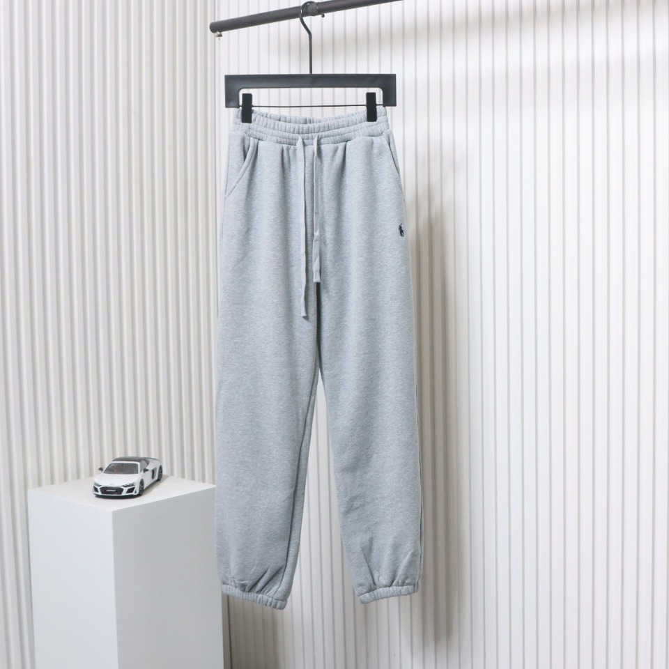 Ralph Lauren Embroidered Logo Half Zip Brushed Sweatpants Grey