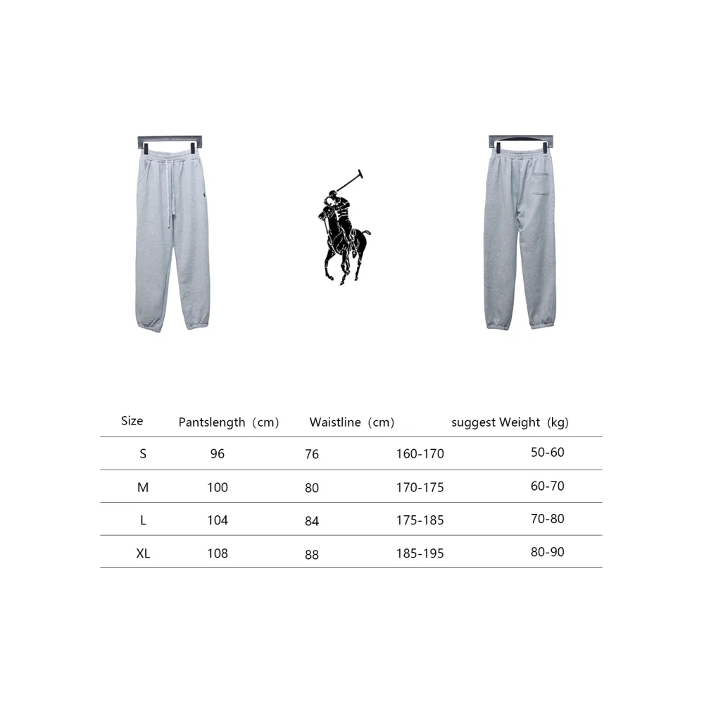 Ralph Lauren Embroidered Logo Half Zip Brushed Sweatpants Grey