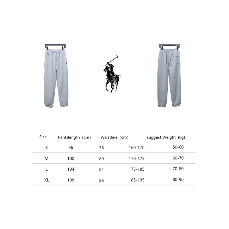 Ralph Lauren Embroidered Logo Half Zip Brushed Sweatpants Grey