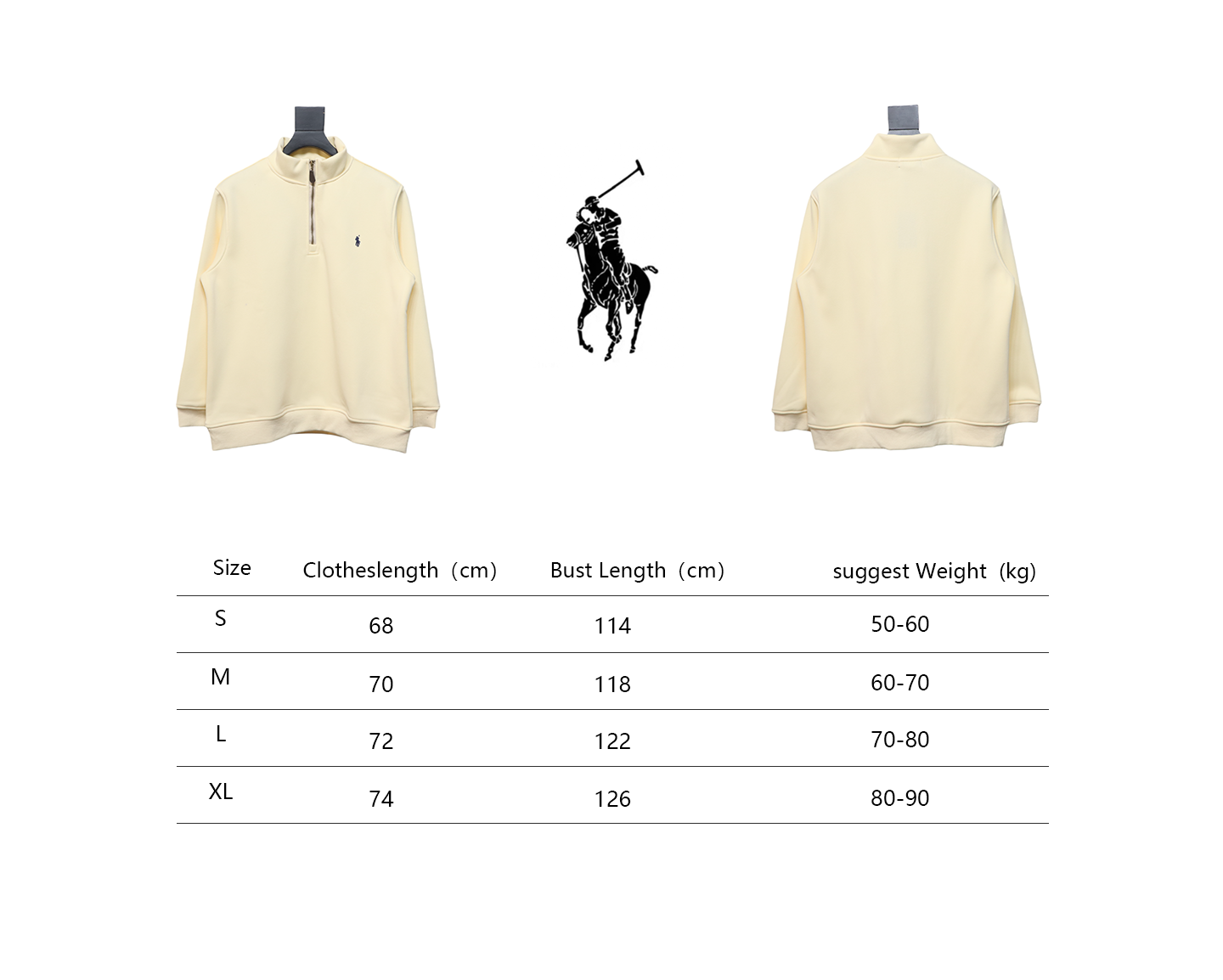 Ralph Lauren Embroidered Small Logo Half-Zip Brushed Hoodie Beige