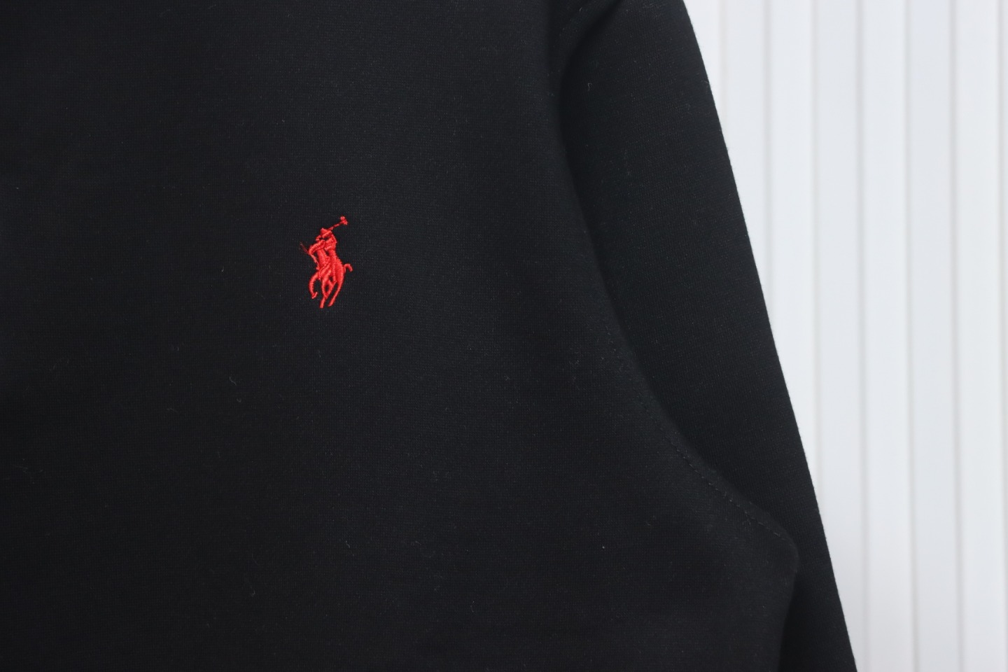 Ralph Lauren Embroidered Small Logo Half-Zip Brushed Hoodie Black