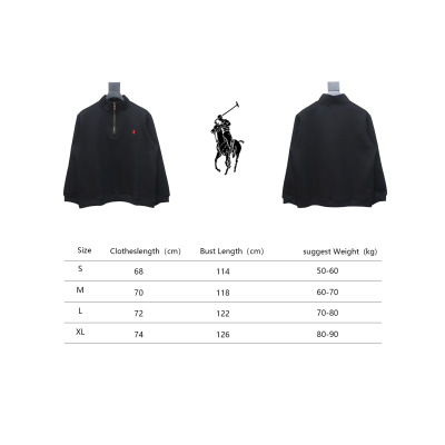 Ralph Lauren Embroidered Small Logo Half-Zip Brushed Hoodie Black 02