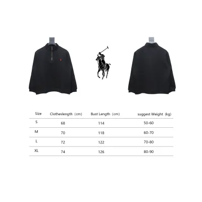 Ralph Lauren Embroidered Small Logo Half-Zip Brushed Hoodie Black 02