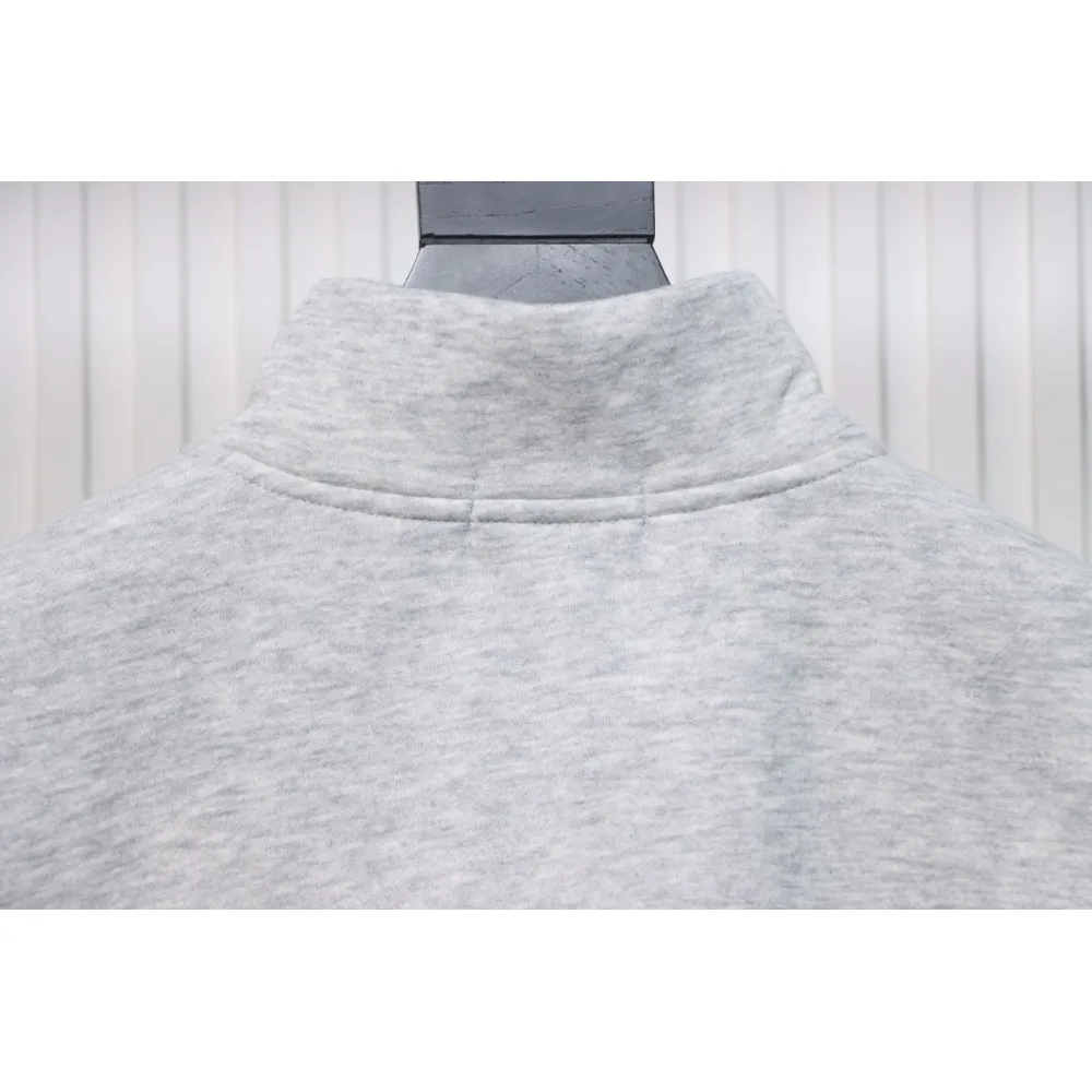 Ralph Lauren Embroidered Small Logo Half-Zip Brushed Hoodie Grey