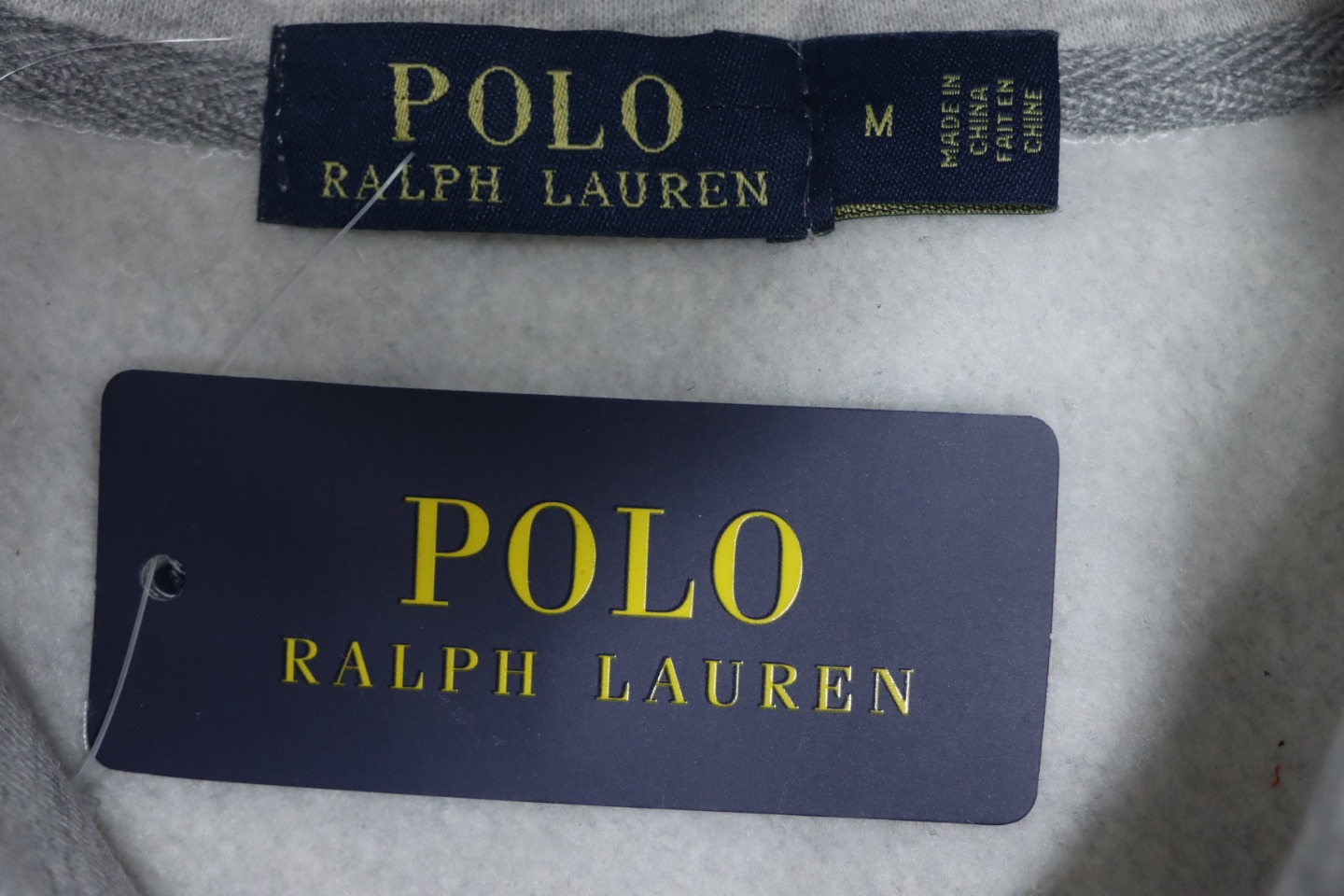 Ralph Lauren Embroidered Small Logo Half-Zip Brushed Hoodie Grey