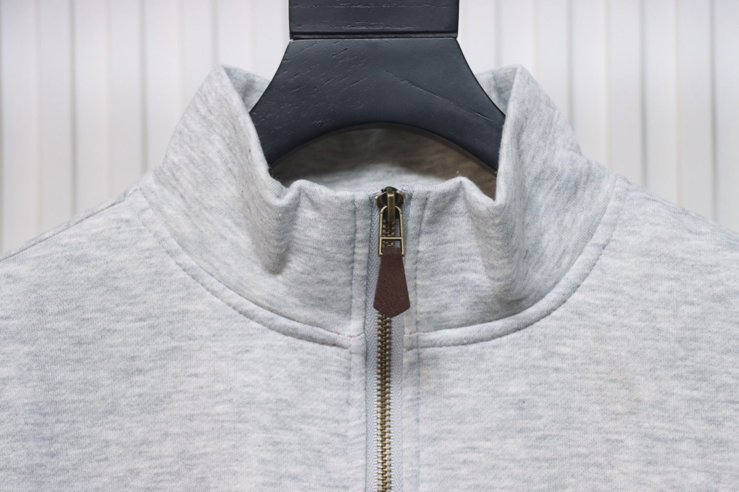 Ralph Lauren Embroidered Small Logo Half-Zip Brushed Hoodie Grey